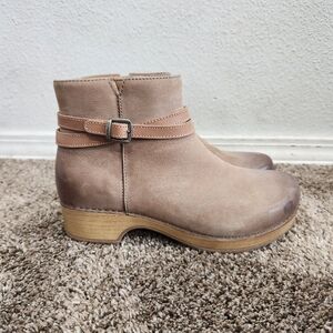 Dansko Brooke Ankle Bootie Burnished Taupe Women's Size 38